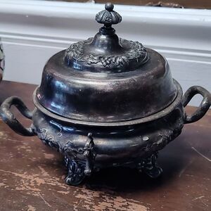 Forbes Silver Co Quadruple 216 Footed Covered Dish